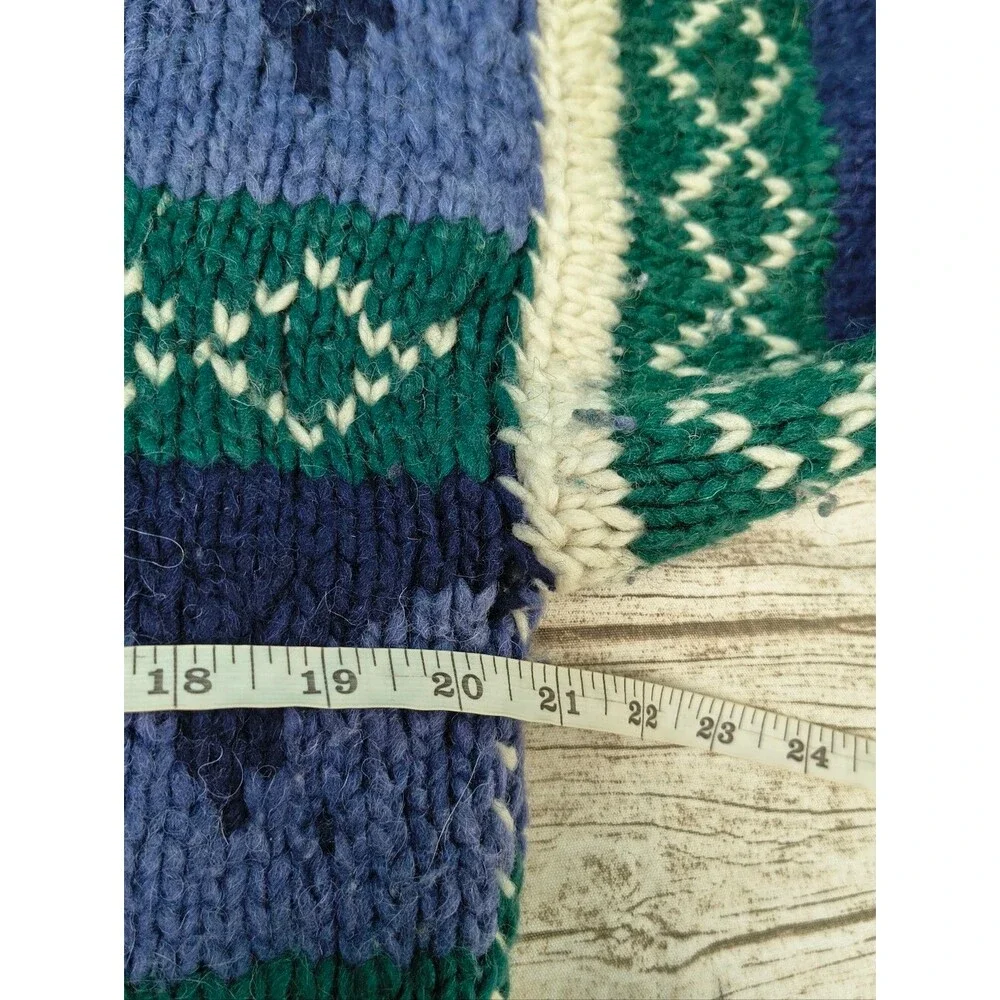 100% Wool Heavyweight Collared Swaleater 90s Geometric Colors